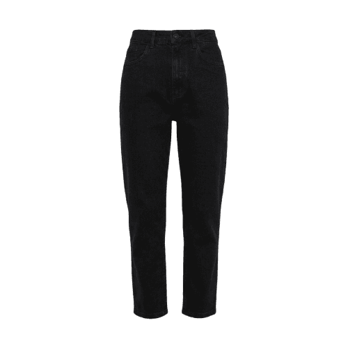 calça mom feminina jeans cintura alta preta