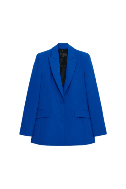 Blazer Justo com Botões Forrados