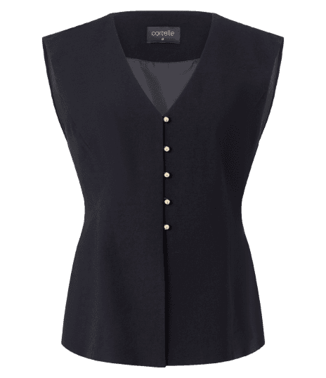 Colete Acinturado de Alfaiataria com Abotoamento