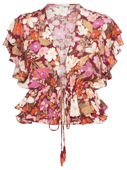 Blusa Feminina Lurex Estampa Jasmin Solar Rosa Dress To