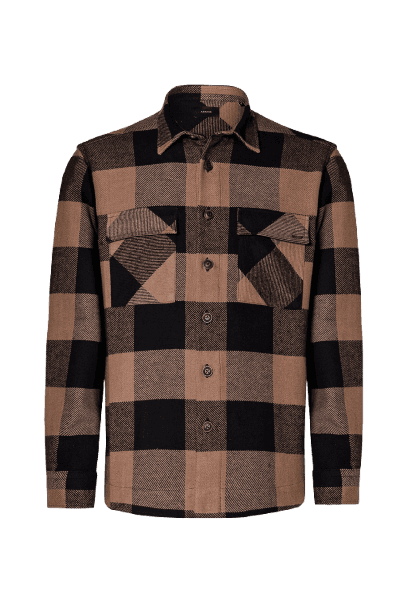 Camisa Overshirt Maxi Xadrez Castor Com Preto