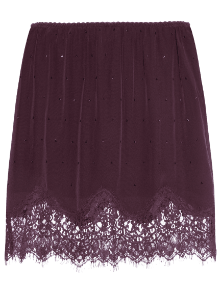 Saia Renda E Strass Roxo Animale