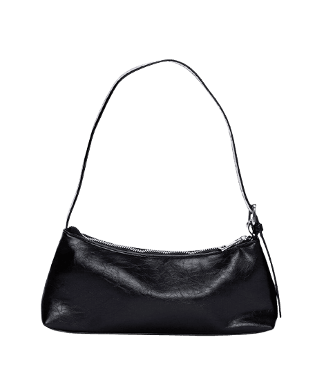 bolsa baguete com fivela preta