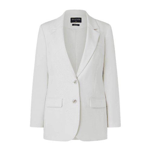 Blazer Regular em Alfaiataria com Botões e Bolsos Frontais Off White