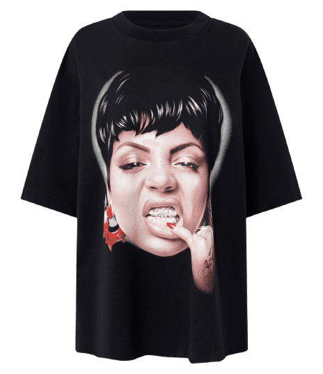 Camiseta Oversized em Algodão com Estampa Duquesa Frente e Costas