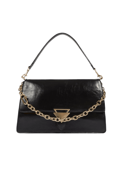 Bolsa Abby Shoulder Grande Couro Preta