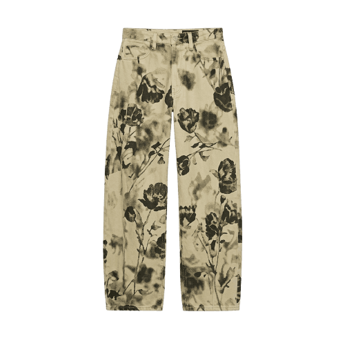 JEANS BARREL ZW COLLECTION CINTURA MÉDIA FLORES
