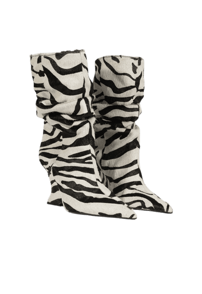 Bota Siena Slouch Couro Animal Print