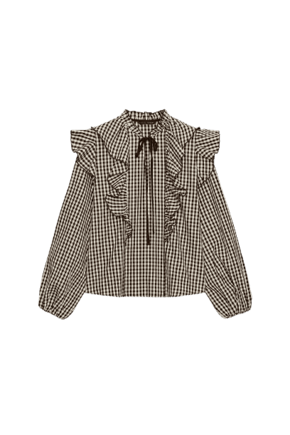 BLUSA COM BABADO XADREZ VICHY