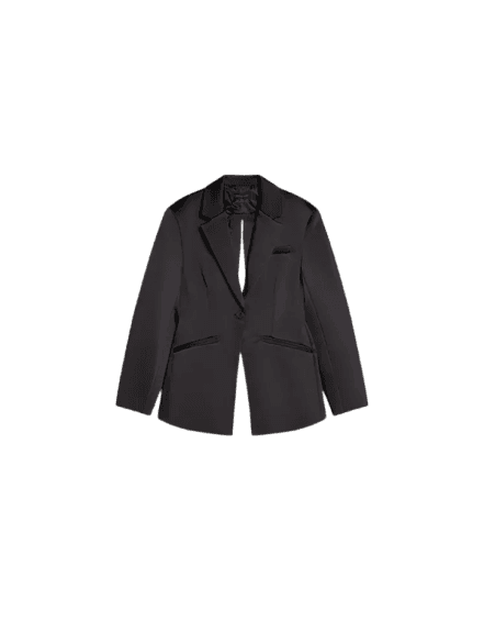 Blazer justo de cetim