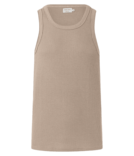 Regata Regular Em Flamê Com Textura Marrom