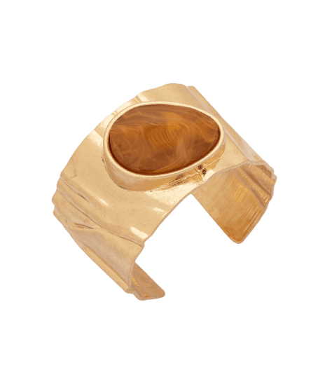 Bracelete com Aplicação Central de Resina Dourado