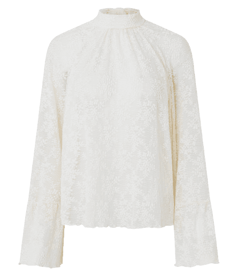 Blusa em Renda com Amarração na Gola