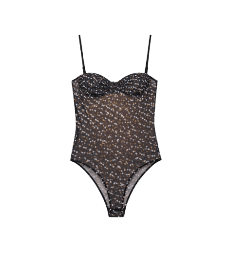 Body De Tule Com Alças Estampado Pois Lente