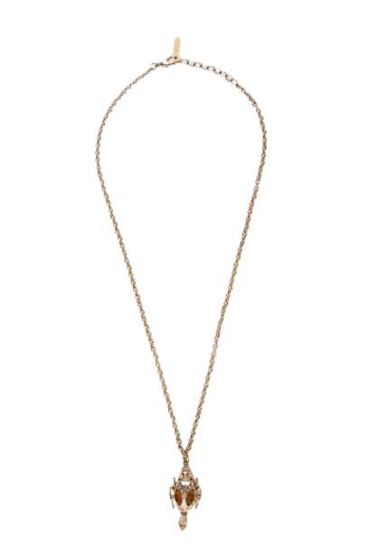 Colar Dourado Longo Joaninha Pingente