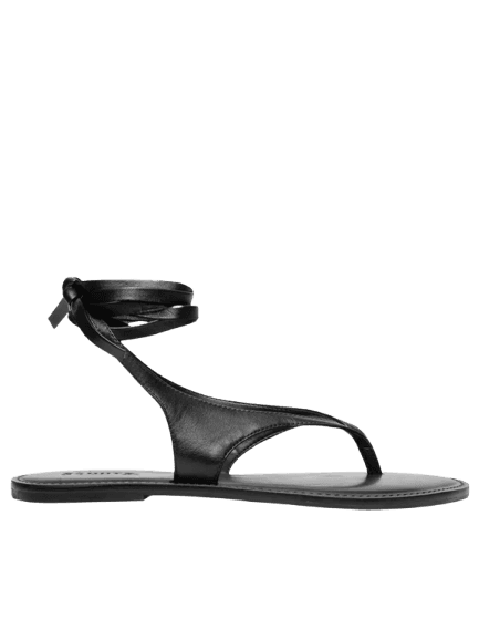 Sandália Feminina Salto Rasteiro Preto Schutz