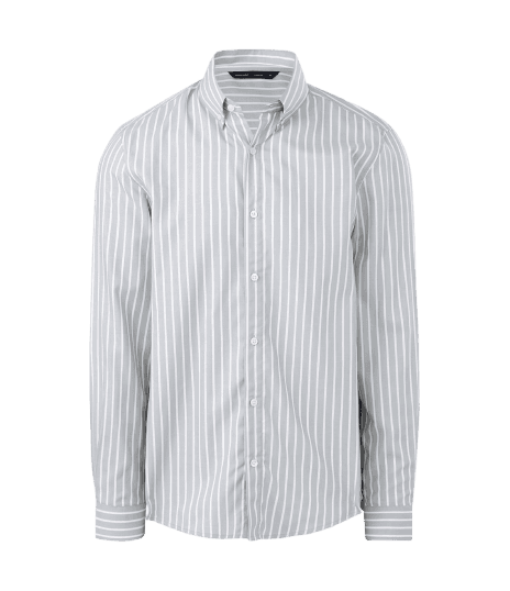 Camisa Regular com Fibra de Bambu e Listras Fio Tinto