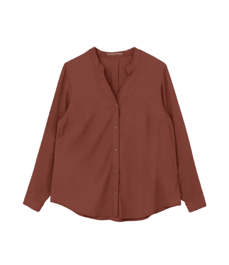 Camisa em Viscose com Decote V Curve & Plus Size