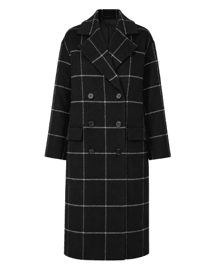 Sobretudo Oversized Xadrez Preto