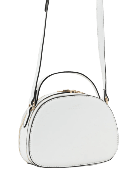 Bolsa Transversal Câmera Bag Arredondada E Duas Aberturas Branco