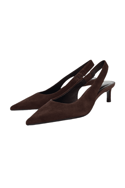 Sapato Estilo Mule de Suede com Salto Kitten