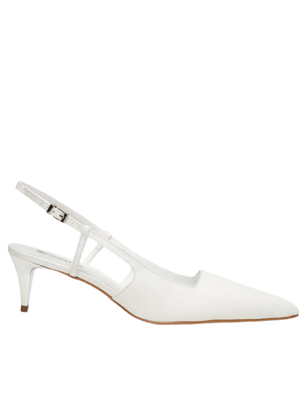 Scarpin Bico Fino Em Couro Branco '2Essential