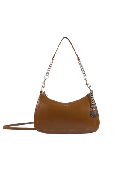 Bolsa Elowen Shoulder Média Couro Marrom