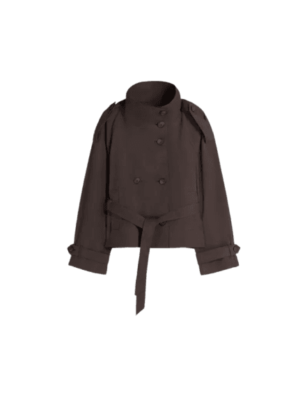 Jaqueta trench de gola funil