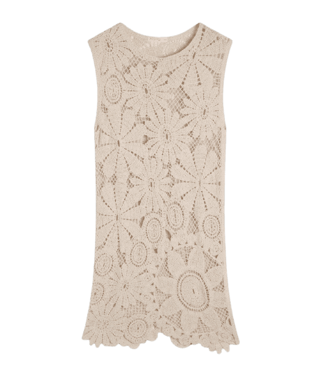 Vestido Crochet Bloom Natural