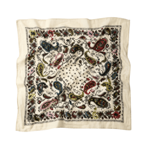 Lenço Bandana com Estampa e Bordados