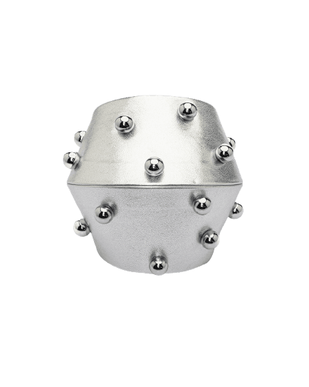 Bracelete Corcel Botão Prata