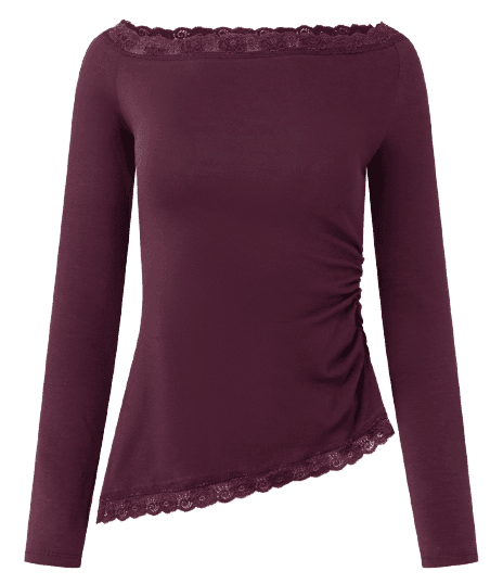 Blusa em Algodão com Decote e Barra Rendados