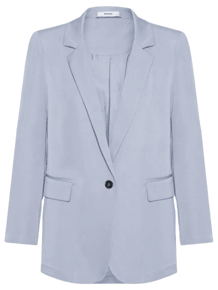 Blazer Feminino Com Martingale Azul Basiq