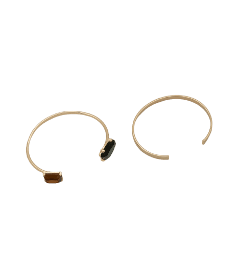 Kit 02 Braceletes Metalizados com Pingente Geométrico Dourado