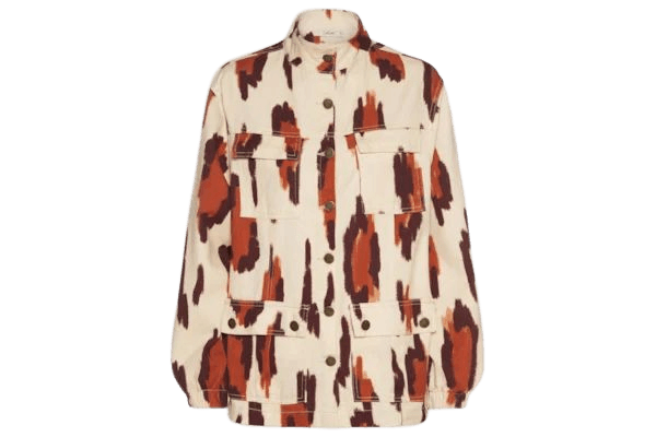 Jaqueta Feminina Bolsos Sarja Branco Cacay