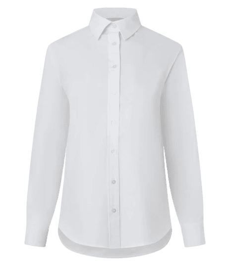 Camisa em Tricoline com Abotoamento e Punho Largo Branco Neve