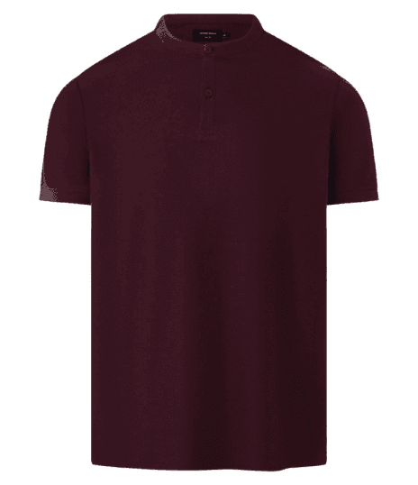 Camisa Polo Slim Em Piquet Texturizado Roxo Escuro