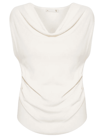 Blusa Feminina Decote Degagê Em Tricot Off White '2Essential