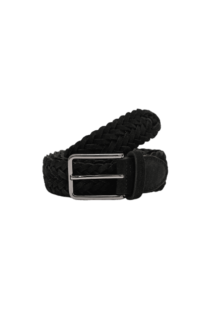 Cinto Couro Braided Preto