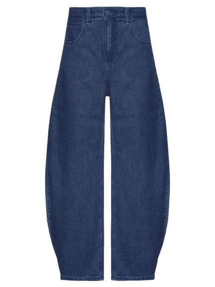Calça Feminina Jeans A Maxi Barrel Azul Cantão