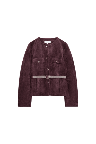 Blazer Efeito Suede com Cinto