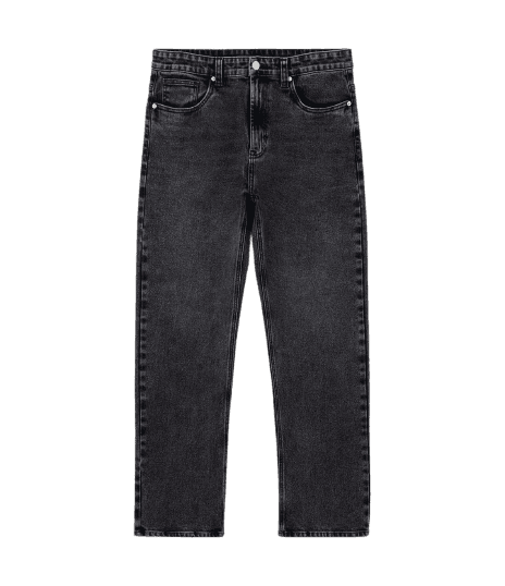 Calça em Jeans Reta Vintage Preto