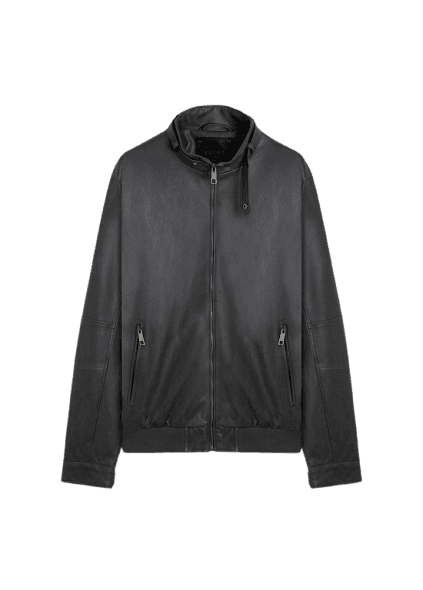 Vegan Leather Golf Rider Bomber Grafite