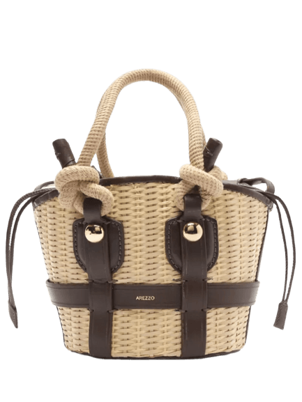 Bolsa Feminina Tiracolo Pequena Palha Bege Arezzo + Lenny Niemeyer