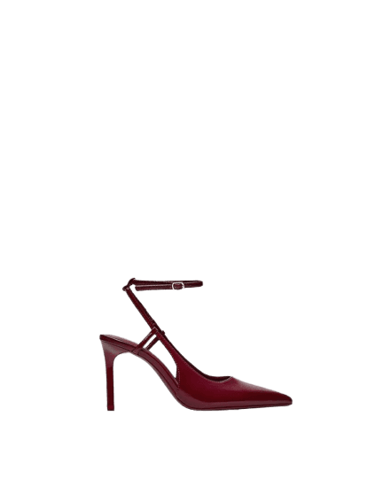 Sapato de salto slingback com tornozeleira