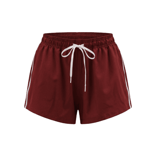 Short Esportivo Feminino com Nervura Vinho