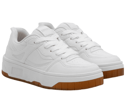 Tênis Cano Baixo Com Recortes Branco