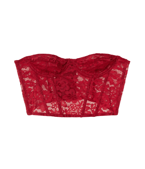Corset em Renda Floral Sem Bojo