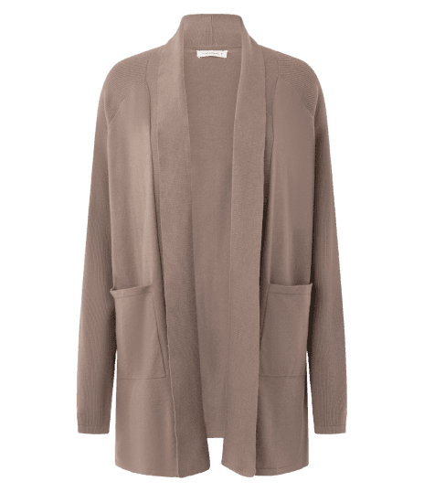 Cardigan Alongado em Tricô Bege
