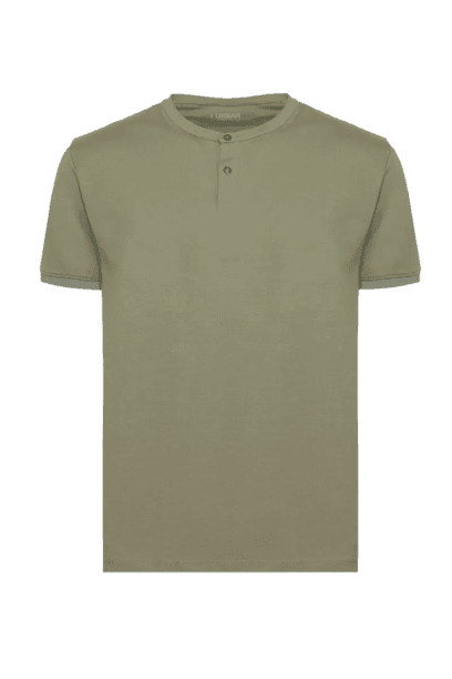 Camiseta Manga Curta Henley Pima Performing Verde